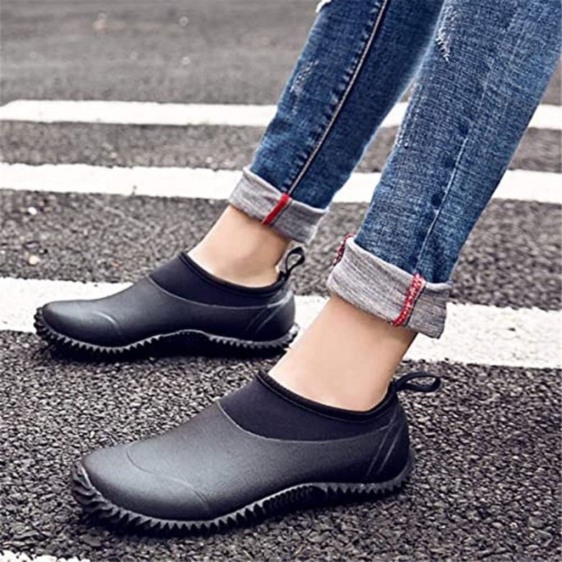 SYLPHID Men's Garden Shoes Women's Rain Shoe Waterproof Neoprene Camp Booties for Camping, Lawn Care, Gardening and Yard Work, Black, Women Size13 Men Size 11.5 - Image 5